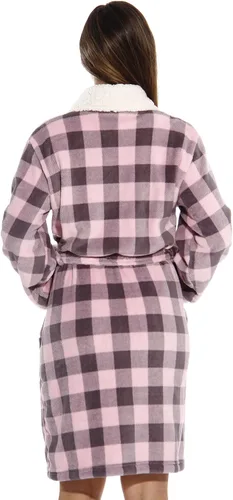 Vista 3 de Just Love - Bata afelpada con ribete aborregado para mujer