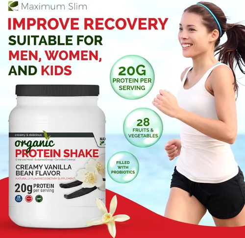 Vista 6 de Maximum Slim Batido de proteínas orgánico - Sabor cremoso de vainilla