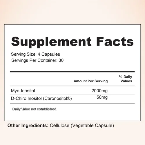 Vista 8 de Suplemento nutritivo de mio-inositol y D-Chiro Inositol 40:1 para mujeres con fertilidad, salud de la piel o síntomas del ciclo menstrual