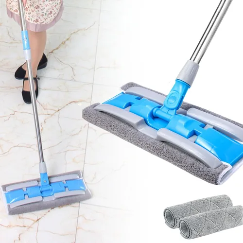 Vista 16 de Trapeador plano con mango de acero inoxidable con paños lavables reutilizables, trapeadores de microfibra profesionales 2025, 4 almohadillas