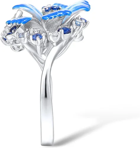 Vista 3 de Santuzza Anillo de Plata de Ley 925 con Flores Esmaltadas para Mujeres
