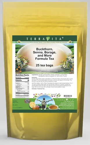 Vista 2 de Té de fórmula de espino amarillo, senna, borraja y más (25 bolsitas de té, ZIN: 512210)