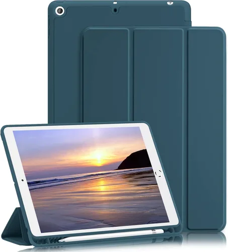 Vista 9 de Funda para iPad 8ª/7ª generación (2020/2019) iPad 10.2 pulgadas con soporte para lápices [encendido/apagado] funda protectora con soporte magnetico