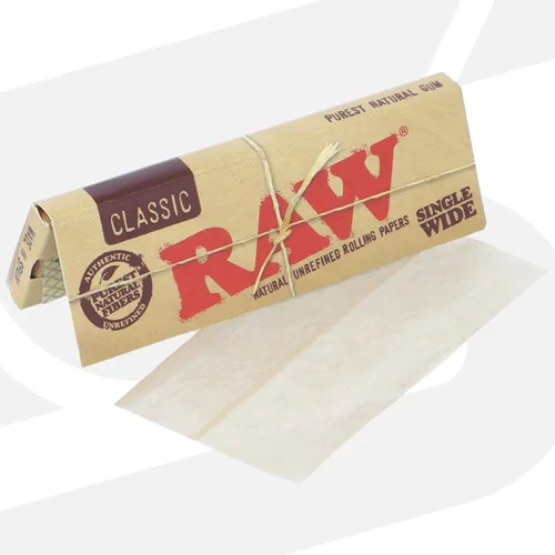 Vista 5 de RAW Papeles de liar clásicos de una sola alimentación 50 paquetes de 50 hojas