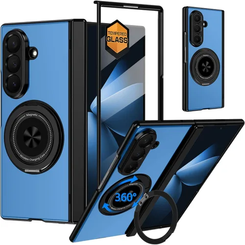 Vista 15 de Hekodonk Funda para Galaxy Z Flip 8 con soporte giratorio de 360º, compatible con MagSafe, protector de pantalla frontal, soporte de anillo Todo