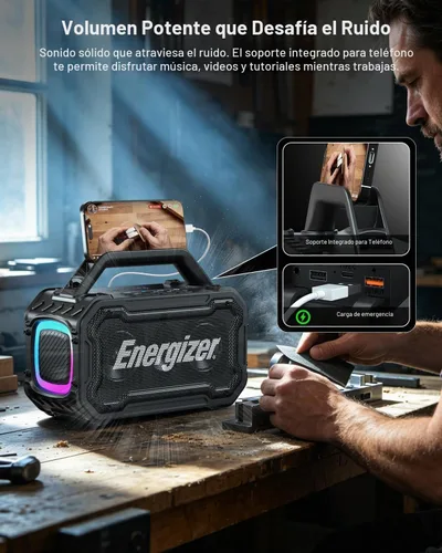 Vista 7 de Energizer Outdoor Bluetooth Speakers, 100W Peak Portable Wireless Speaker