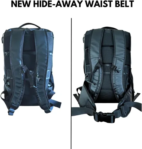 Vista 31 de COR Surf Mochila de viaje de mano Island Hopper 2.0 Mochila ultraligera aprobada para artículos personales 28L Negro Edición impermeable