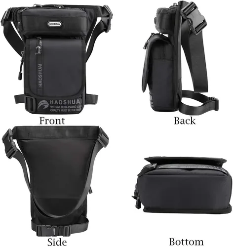Vista 3 de KPYWZER Bolsa de pierna para exteriores para hombres y mujeres, riñonera de cintura, motocicleta, hombro, equitación, viajes, senderismo, táctica