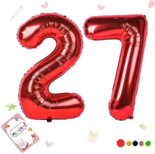 Vista 101 de Globos grandes de 40 pulgadas de números del 0 al 9, globos numéricos para decoración de fiesta de cumpleaños, globos de helio de aluminio