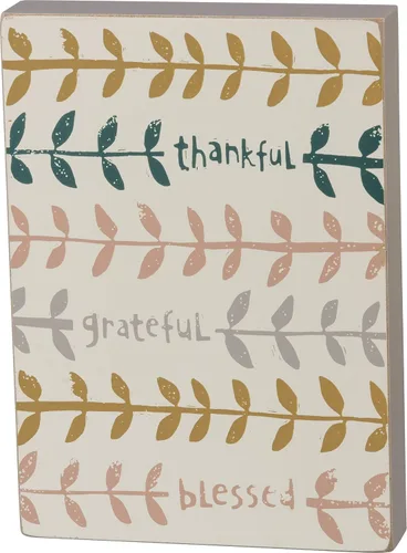 Vista 2 de Paquete de 2 toallas de cocina y letrero de caja de Nature's Inspiration - Thankful Grateful Blessed