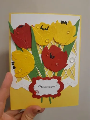 Vista 8 de Juego de tulipanes troquelados de metal con flores, hojas de flores, plantas, plantillas de corte de boda, plantillas de manualidades, tarjetas