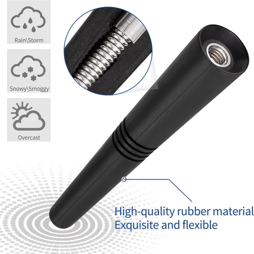 Vista 3 de Eightwood Antena corta para automóvil de 3.6 pulgadas, montaje en techo universal para vehículo, antena de radio AM FM, repuesto de mástil, antenas