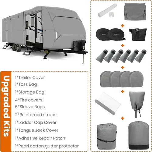Vista 7 de Leader Accessories - Funda protectora para remolque de viaje para caravana, 3 capas, polipropileno 165g Heavy Duty Camper Cover,Snowproof,Anti-UV