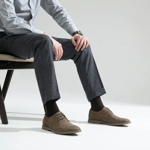 Vista 9 de Jousen Zapatos de vestir casuales para hombre, zapatos de vestir clásicos de gamuza para hombre
