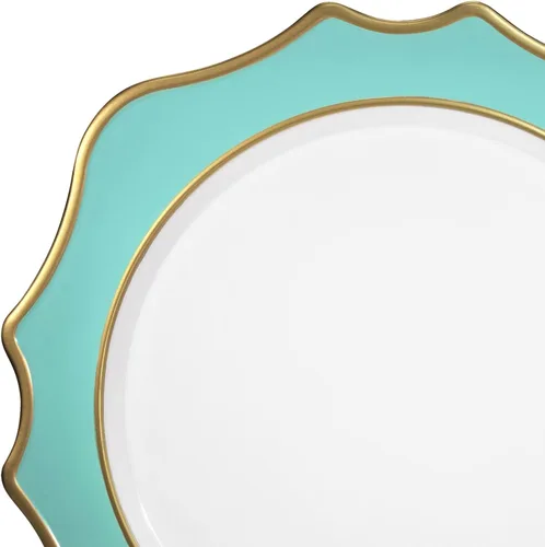 Vista 3 de OccasionS " 40 piezas redondas de 13 pulgadas de plástico acrílico cargadores de boda, decoración de cena y cena (turquesa a la llamada)