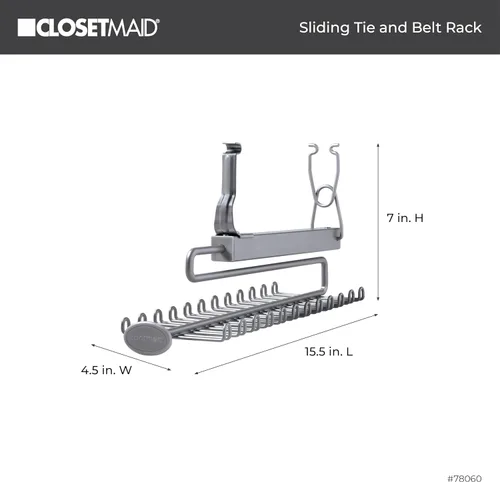 Vista 2 de ClosetMaid 78060 Corbata deslizante y estante de cinturón para estantería de alambre