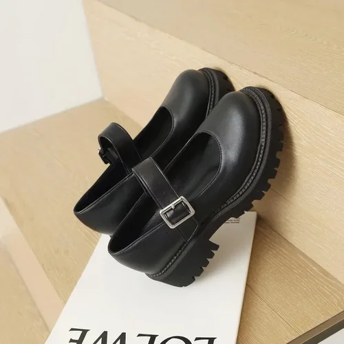 Vista 4 de Odisen Mary Janes Shoes Women Platform Chunky Ankle Strap Uniform Dress Shoes