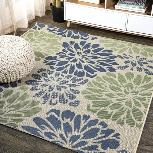 Vista 21 de JONATHAN Y Alfombra Corredor de Tejido Texturizado Floral para Interiores y Exteriores 2X8 Marrón/Crema, Zinnia Moderna para Patio Trasero, Patio