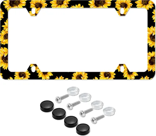 Vista 17 de UNINDREM - 2 piezas de marco para placa con bandera estadounidense, de acero inoxidable, a prueba de óxido, decoración de piezas de automóvil