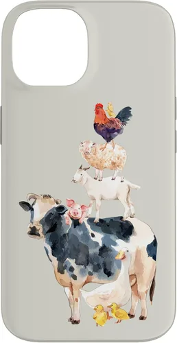 Vista 4 de Cute Animals Cow Chicken Pig Farmer Animal Lover Case for iPhone 17