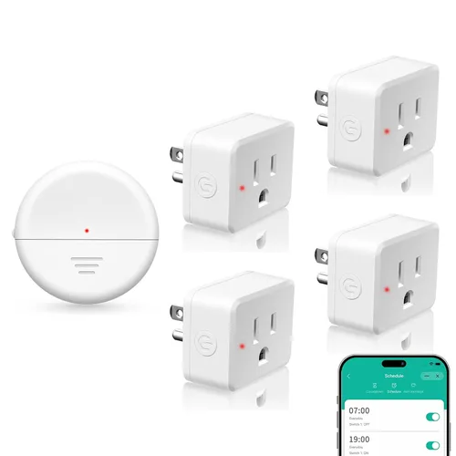 Vista 97 de NineLeaf - Enchufe de salida de control remoto, interruptor de luz de encendido y apagado inalámbrico desmontable 500FT Light Plug Decorator