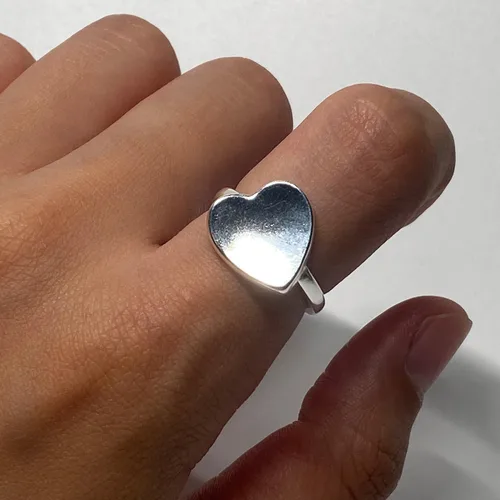 Vista 8 de Anillos de banda ancha de plata de ley 925 vintage hechos a mano para mujeres/hombres, anillo ajustable para el pulgar
