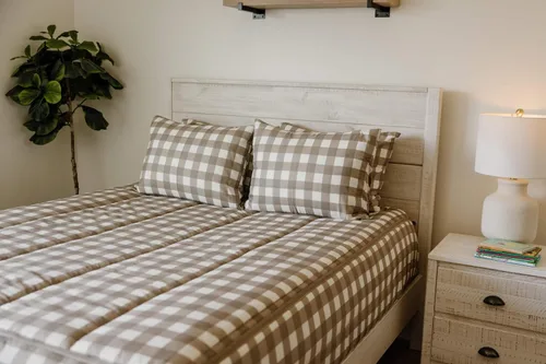 Vista 27 de Beddy's Juego de ropa de cama todo en uno con cremallera para niños, diseño Beige