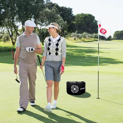 Vista 2 de Negro Golf Impact Bag Silent Golf Swing Trainer Golf Smash Bag Portable Power Hitting Bag Golf Training Aid