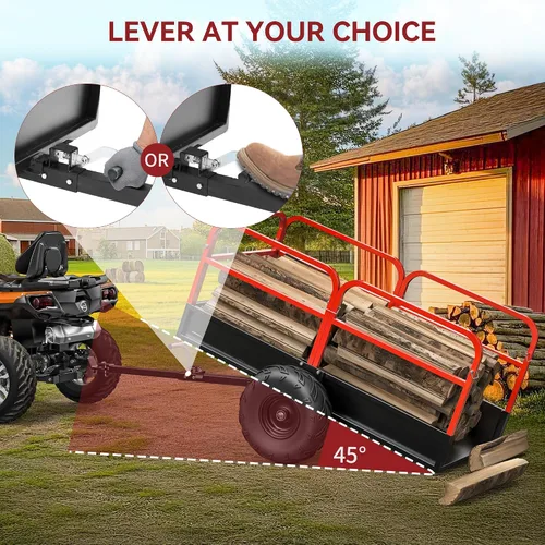 Vista 11 de YITAMOTOR Remolque de descarga ATV de 1600 libras, remolque detrás