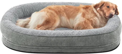 Vista 21 de JOEJOY Cama ortopédica para perros medianos, cama para mascotas de espuma viscoelástica con laterales de refuerzo, forro impermeable, funda