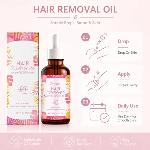 Vista 4 de Cyperus Rotundus Oil Hair Removal Serum for Women and Men, Body Care Dropper for Smooth Skin, Lightweight Daily Formula, 60ml (1pc)