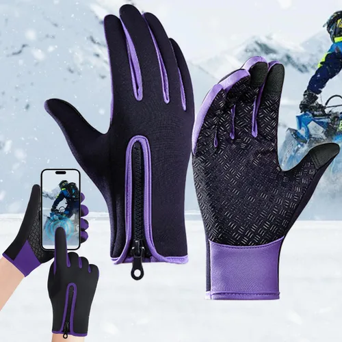 Vista 31 de Guantes de ciclismo de invierno para hombres y mujeres, impermeables, térmicos, agarre antideslizante para montar y actividades en clima frío