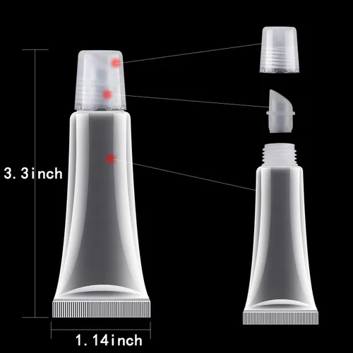 Vista 2 de HRLORKC 110 tubos vacíos de 0.3 fl oz para brillo labial, contenedores para bálsamo labial cosmético 110PCS/0.3 fl oz