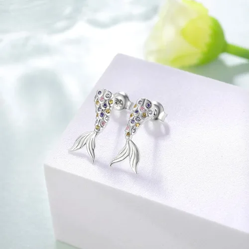 Vista 3 de Aretes de plata de ley 925 para mujer diseño de animales lindos para amantes de los animales regalos de joyería para mujeres mamá hija esposa Plata