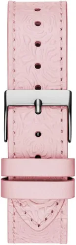 Vista 6 de GUESS Reloj para mujer de 1.57 pulgadas - Correa rosa con esfera plateada y caja plateada, Rosado
