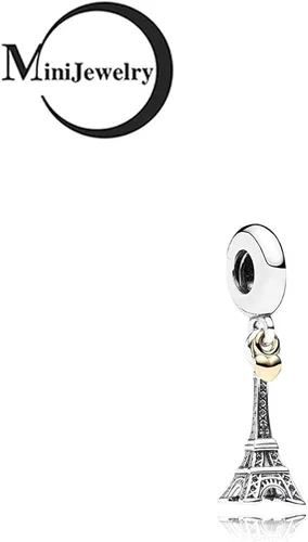 Vista 2 de MiniJewelry - Encantos para pulseras Pandora de la Torre Eiffel París, pasaporte, foto foto foto foto foto fotógrafo