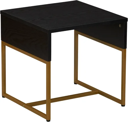 Vista 14 de Household Essentials Mesa de centro de grano Ashwood con base de hierro negro