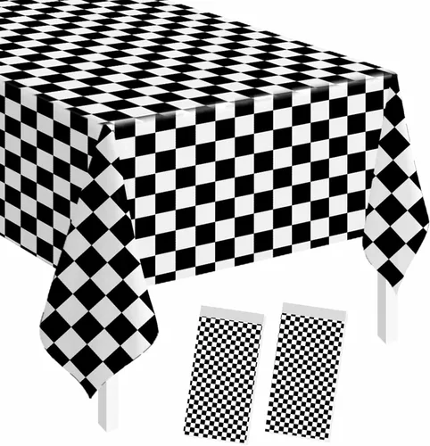 Vista 17 de SietDESEO - Paquete de 2 manteles a cuadros azul y blanco, 54 x 108 pulgadas, mantel premium desechable de plástico para picnic, diseño gingham