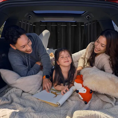 Vista 3 de ZATOOTO Juego de cortinas para ventanas de coche de 3 piezas, cortinas divisoras para ventanas laterales y traseras de coche totalmente opacas, ante