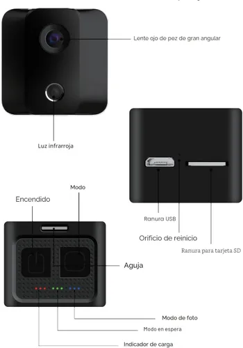 Vista 6 de Cámara de niñera pequeña portátil HD 1080P con visión nocturna, mini cámara inalámbrica, cámaras de vigilancia para seguridad del hogar