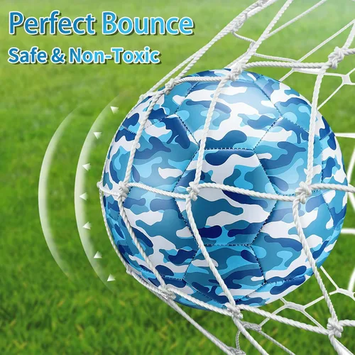 Vista 5 de Libima Balón de fútbol de camuflaje con inflador, tamaño oficial 4, para interiores y exteriores, colorido y suave, juguete para niños y niñas