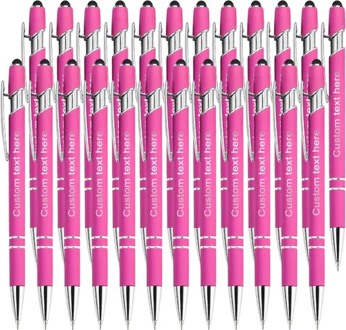 Vista 10 de Bolígrafos personalizados a granel con punta de lápiz capacitivo, bolígrafos personalizados de 0.020 in con nombre, logotipo o mensaje grabado