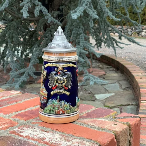 Vista 5 de Essence of Europe Gifts E.H.G OktoberfestHaus - Jarras de Cerveza y Jarra Stein de 0.6 litros para hombre, diseño de Alemania, famosos monumentos