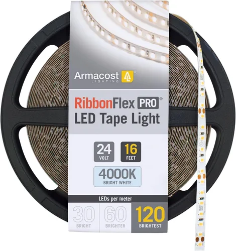 Vista 49 de Armacost Lighting RibbonFlex Pro 136230 - Tira de luces LED blancas de 24 V, 120 LED/m, 2700K, 16.4 pies