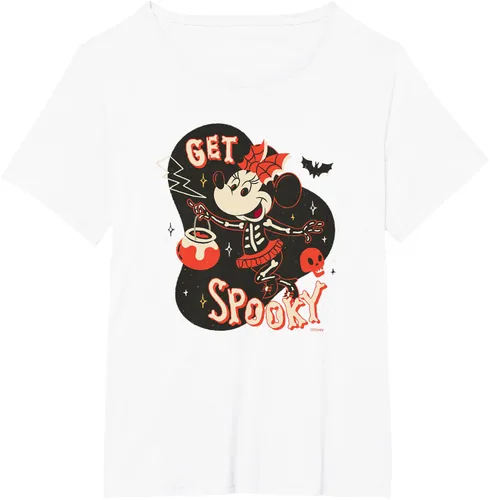 Vista 85 de Disney Disfraz de esqueleto de Minnie Mouse para Halloween, camiseta espeluznante Negro