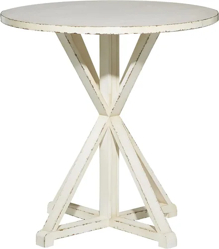 Vista 6 de Deco 79 Mesa auxiliar de madera para mesa auxiliar, mesa auxiliar de 29 x 29 x 31 pulgadas, color blanco