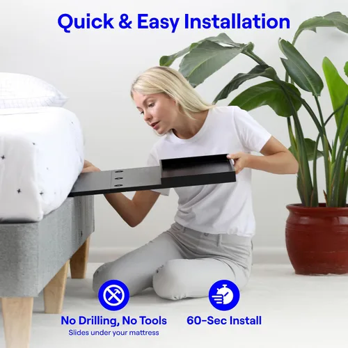 Vista 5 de BedShelfie - Estante de cabecera para dormitorio con litera y litera superior, elementos esenciales para dormitorio universitario, cadí de cabecera