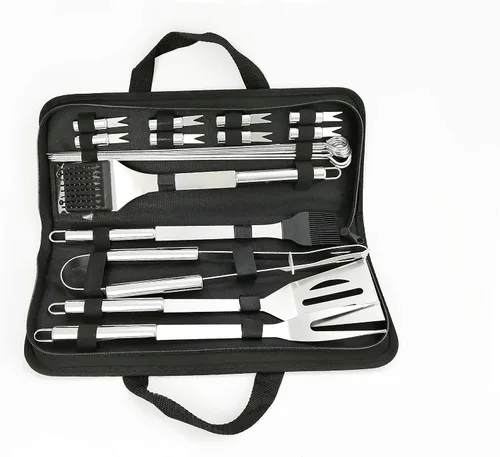 Vista 7 de NewlineNY - Kit de herramientas para barbacoa de acero inoxidable (juego de 3 piezas)