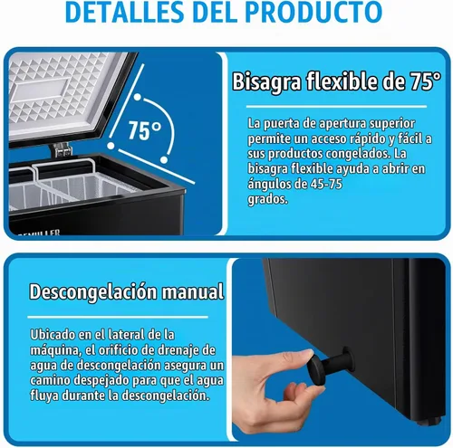 Vista 7 de DEMULLER 2.0 CU.FT Small Deep Freezer with Electronic Panel Black Negro