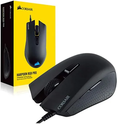 Vista 8 de Corsair Harpoon PRO RGB - Mouse para juegos ligero con cable FPS/MOBA - 12,000 DPI - 6 botones programables - Compatible con iCUE - PC, Mac, PS5